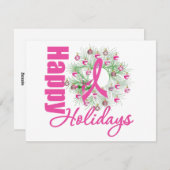 ハッピーホリデイズピンクリボンリース シーズンカード (正面/裏面)