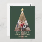 ハッピーホリデイズファミリークリスマスツリー写真      ポストカード (正面/裏面)