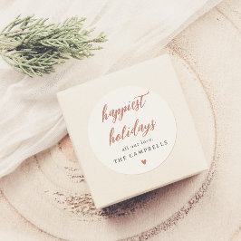 ハッピーホリデイズファミリーネーム&ボホハート ラウンドシール