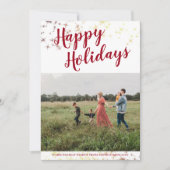 ハッピーホリデイズファミリーフォトコラージュ金ゴールドスター シーズンカード (正面)