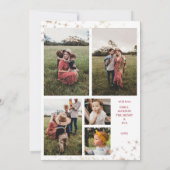 ハッピーホリデイズファミリーフォトコラージュ金ゴールドスター シーズンカード (裏面)