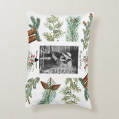 ハッピーホリデイズファミリーフォトパインクリスマス アクセントクッション (裏面(縦))