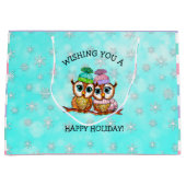 ハッピーホリデイズフェスティバルフールズウィズスノーフレーク ラージペーパーバッグ (正面)