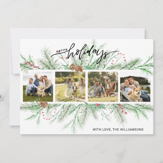 ハッピーホリデイズフォトコラージュクリスマス植物学会 シーズンカード (正面)