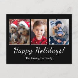 ハッピーホリデイズフォトスクリプトシンプルクリスマス ポストカード
