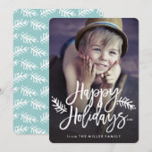 ハッピーホリデイズフルフォトシックハンドレター シーズンカード (正面/裏面)