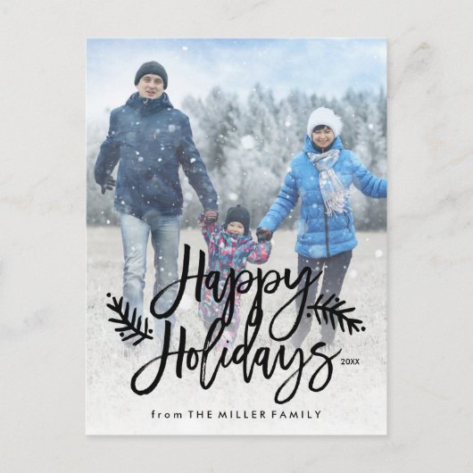 ハッピーホリデイズフルフォトシックハンドレター シーズンポストカード (正面)