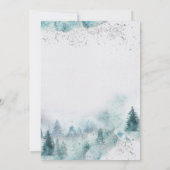 ハッピーホリデイズブルーウォーターカラーウィンターフォレストカード 招待状 (裏面)