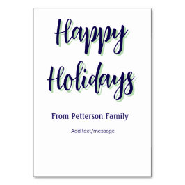 ハッピーホリデイズブルーグリーンクリスマススタイリッシュモダン テーブルナンバー