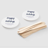 ハッピーホリデイズブルーグリーンクリスマススタイリッシュモダン ハンドファン (組立なし)