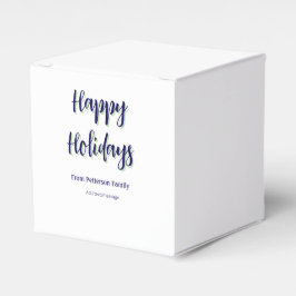 ハッピーホリデイズブルーグリーンクリスマススタイリッシュモダン フェイバーボックス