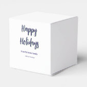 ハッピーホリデイズブルーグリーンクリスマススタイリッシュモダン フェイバーボックス (裏面サイド)