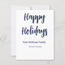 ハッピーホリデイズブルーグリーンクリスマススタイリッシュモダン