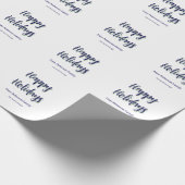 ハッピーホリデイズブルーグリーンクリスマススタイリッシュモダン ラッピングペーパー (角)