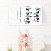 ハッピーホリデイズブルーグリーンクリスマススタイリッシュモダン 横断幕 (インサイチュ)