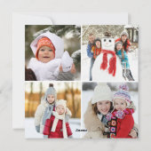 ハッピーホリデイズブルーボタニックスクエアフォトコラージュ シーズンカード (裏面)