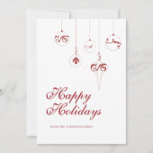 ハッピーホリデイズベリーレッドモノグラムバウブル シーズンカード (正面)