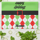 ハッピーホリデイズベルト&グアーガイルリーン キッチンタオル (折り畳み)
