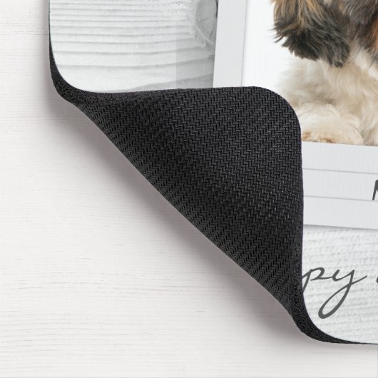 ハッピーホリデイズペットフォトフレーパーソナライズされたム マウスパッド (コーナー)