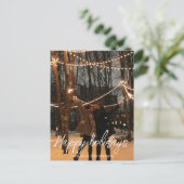 ハッピーホリデイズホワイト手書きmr&mrs写真 ポストカード (スタンド正面)