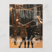 ハッピーホリデイズホワイト手書きmr&mrs写真 ポストカード (正面)