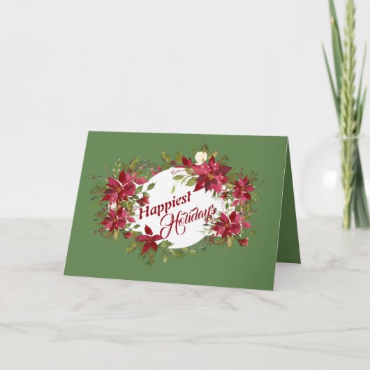 ハッピーホリデイズポインセティアス シーズンカード (正面)