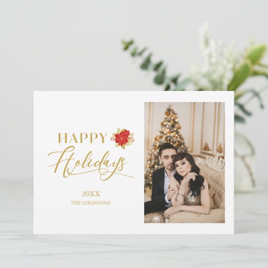 ハッピーホリデイズポンセテお洒落ィアクリスマスフォト (スタンド正面)