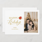 ハッピーホリデイズポンセテお洒落ィアクリスマスフォト (正面/裏面)