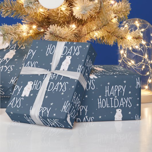 ハッピーホリデイズポーラベアオンスターズ ラッピングペーパー (クリスマス)