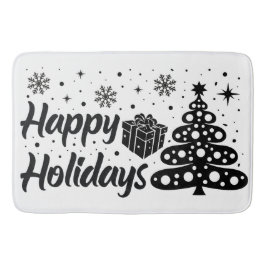 ハッピーホリデイズメリークリスマス醜いXマスホリデー バスマット