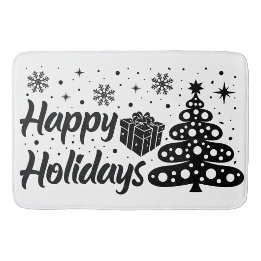 ハッピーホリデイズメリークリスマス醜いXマスホリデー バスマット (正面)