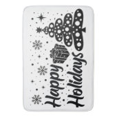 ハッピーホリデイズメリークリスマス醜いXマスホリデー バスマット (正面縦)