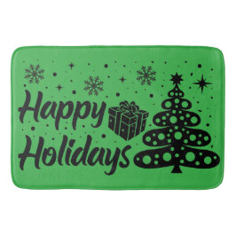 ハッピーホリデイズメリークリスマス醜いXマスホリデー バスマット