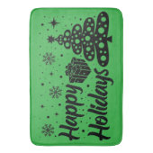 ハッピーホリデイズメリークリスマス醜いXマスホリデー バスマット (正面縦)