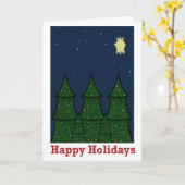 ハッピーホリデイズリットファーツリーズ カード (黄色い花)