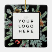 ハッピーホリデイズリースホリーユアカンパニーロゴ セラミックオーナメント (裏面)