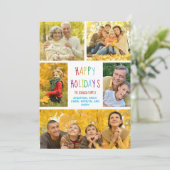ハッピーホリデイズレインボーファミリーフォトコラージュキュート シーズンカード (スタンド正面)