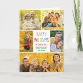 ハッピーホリデイズレインボーファミリーフォトコラージュ シーズンカード (正面)