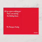 ハッピーホリデイズレッドグリッターモダンフォト ポストカード (裏面)