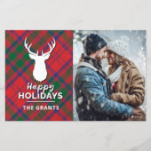 ハッピーホリデイズレッドグリーンプレイドフォトタータンチェック (正面)