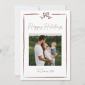 ハッピーホリデイズレッドハンドドロッドボウ3枚の写真 招待状 (正面)