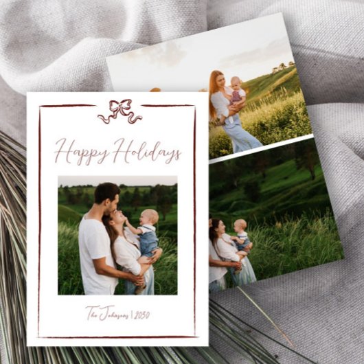 ハッピーホリデイズレッドハンドドロッドボウ3枚の写真 招待状