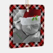 ハッピーホリデイズレッドブラックプラッドトラックツリーカスタム セラミックオーナメント (右)