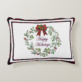ハッピーホリデイズレッドプレイド アクセントクッション