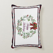 ハッピーホリデイズレッドプレイド アクセントクッション (正面(垂直))