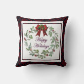 ハッピーホリデイズレッドプレイド クッション (裏面)