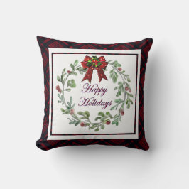 ハッピーホリデイズレッドプレイド クッション