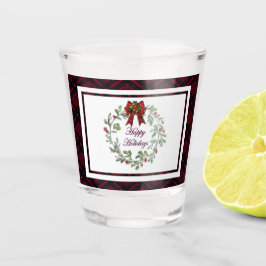 ハッピーホリデイズレッドプレイド ショットグラス