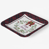 ハッピーホリデイズレッドプレイド ペーパープレート (傾斜あり)