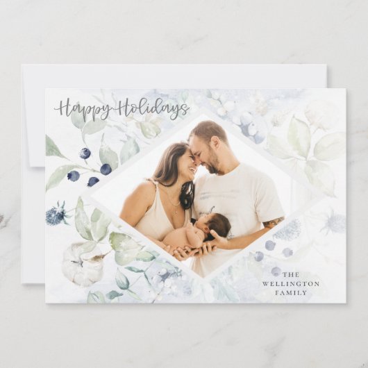 ハッピーホリデイズ北極冬植物写真 シーズンカード (正面)